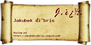 Jakubek Ábris névjegykártya